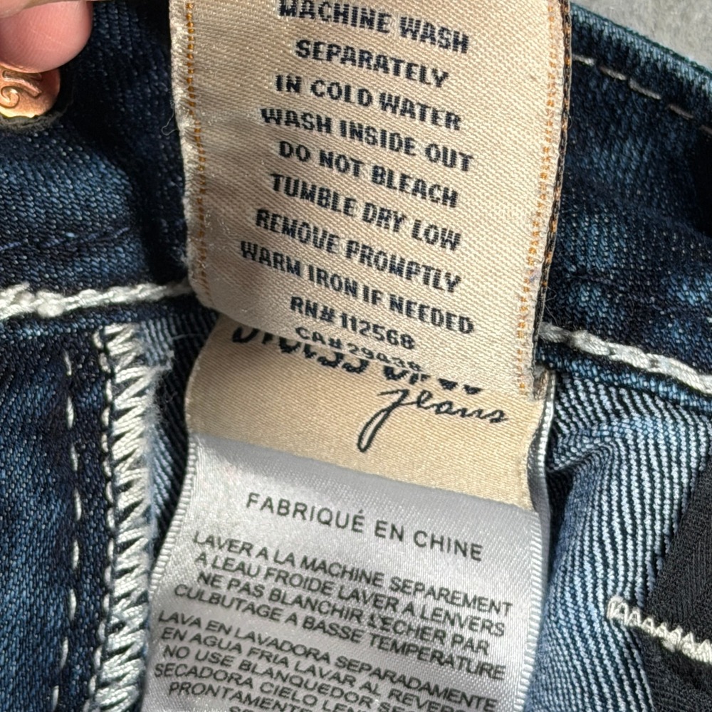 Miss Me Signature Skinny Jeans Dark Wash Thick Stitch Embellished JS5014S58 31 - Picture 13 of 16